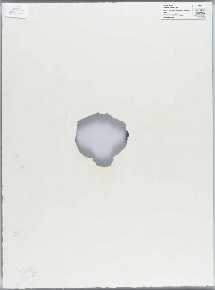 Joseph Beuys„Painting Version 70“Ölfarbe und Butter auf Bütten, gerissenes Loch. (1976). Ca - Image 3 of 3