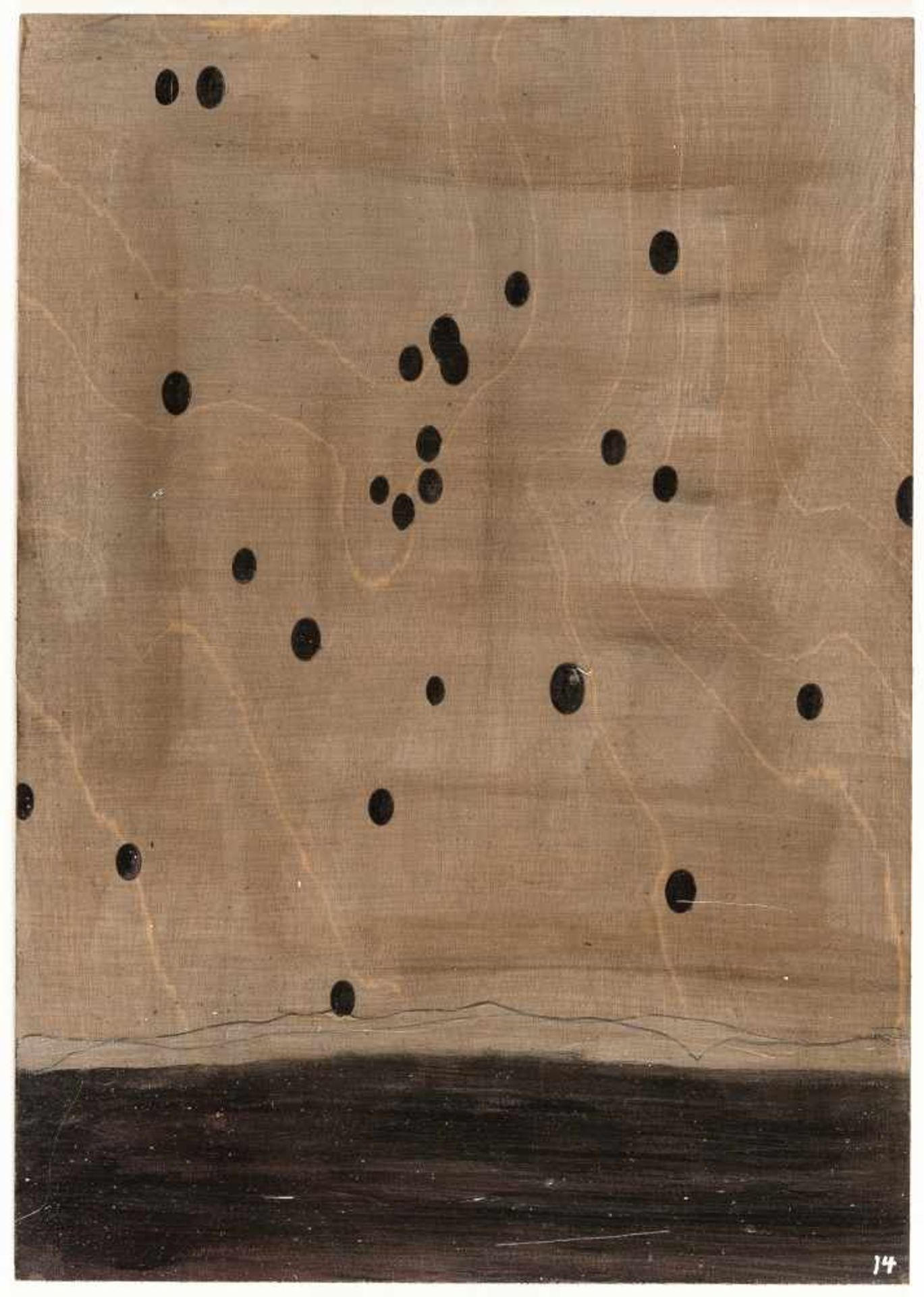 Thomas Zipp„C.14 (Pillshower)“Öl, Acryl und Bleistift auf Holz, fest auf Papier und Rahmenr - Bild 2 aus 3