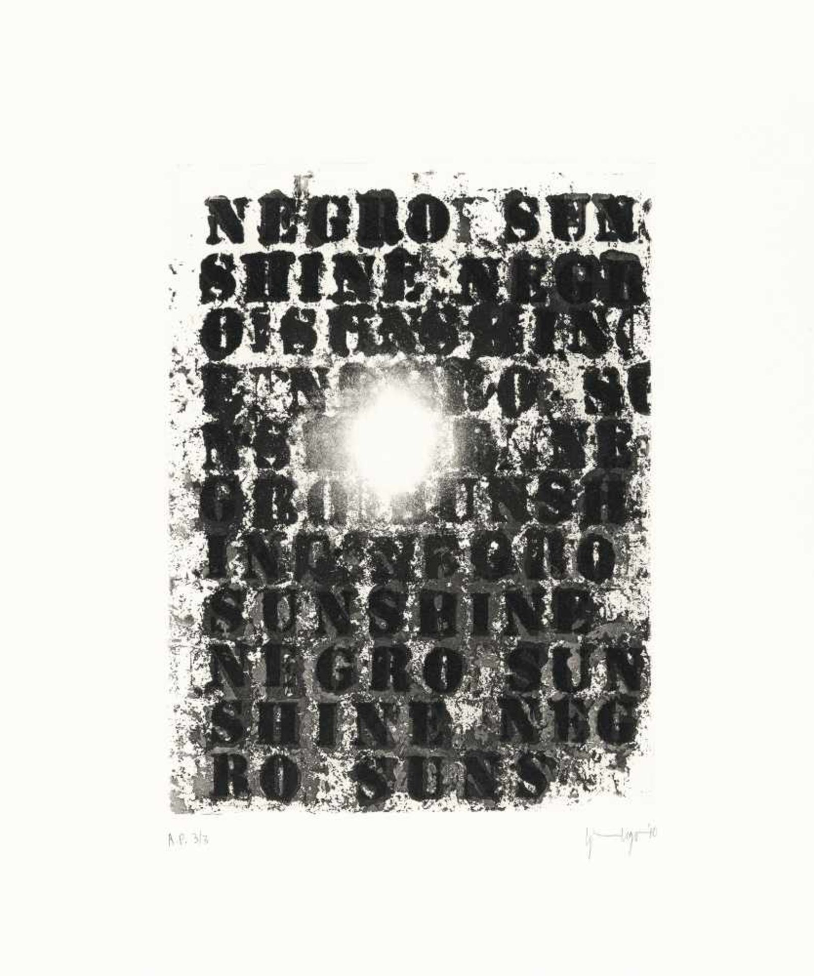 Glenn LigonDiptychon: Untitled (negro sunshine)Radierung mit Aquatinta auf Velinkarton. (20