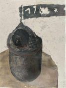 Ulf Puder„Gast VIII“Öl auf Karton, auf Unterlagekarton fixiert. (19)92. Ca. 98,5 x 75 cm (U