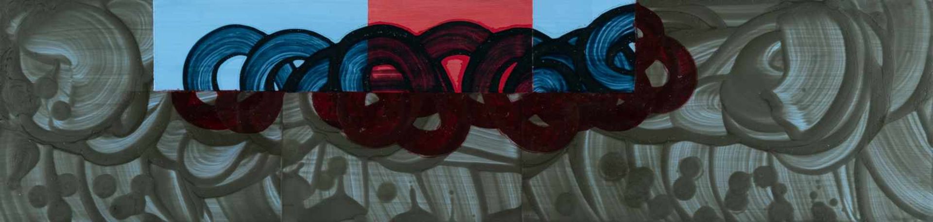 David Reed„Study from painting #306“Öl und Acryl auf festem Karton, auf Schaumkarton montie