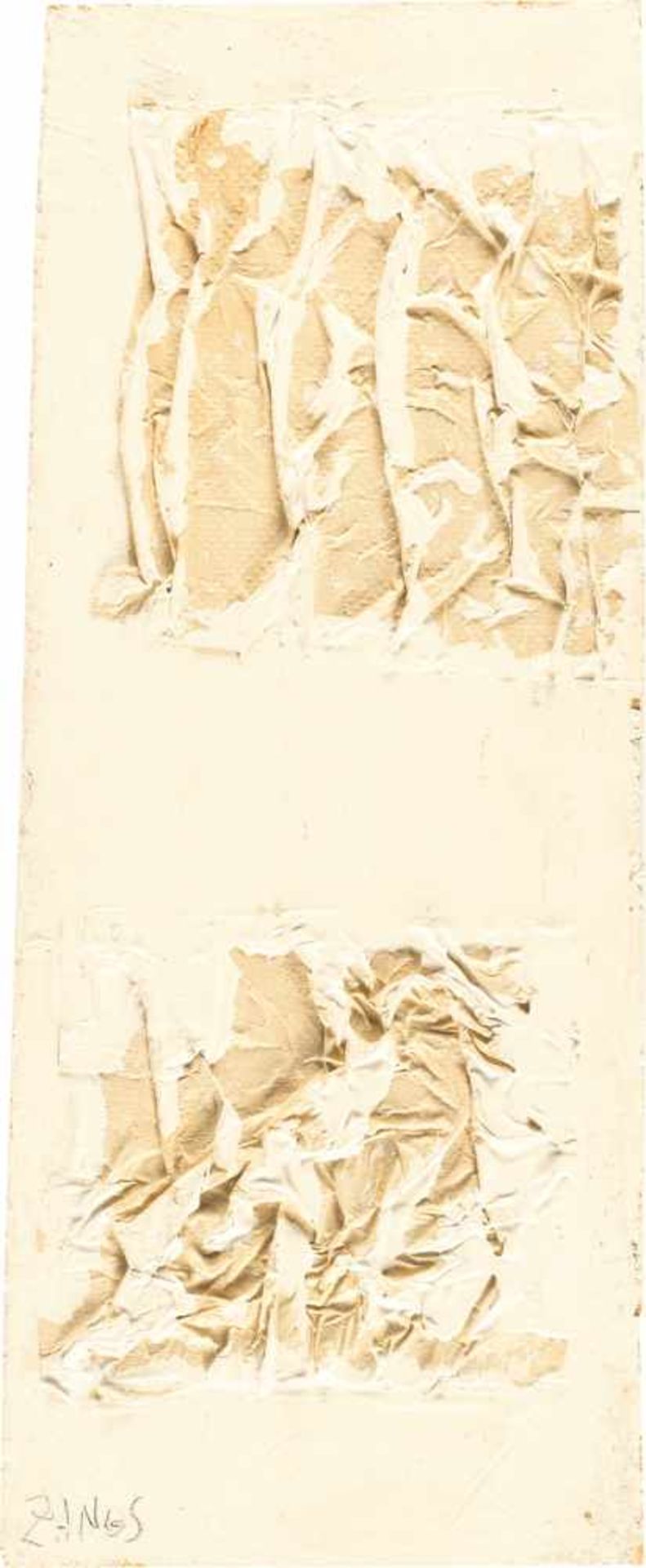Herbert ZangsOhne TitelDispersionsfarbe über Papier auf Holz. (1987). Ca. 52 x 22,5 cm. Sig