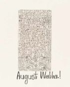 August WallaOhne TitelRadierung auf Velin. Ca. 14 x 7,5 cm (Blattgröße ca. 21 x 17 cm). Auf