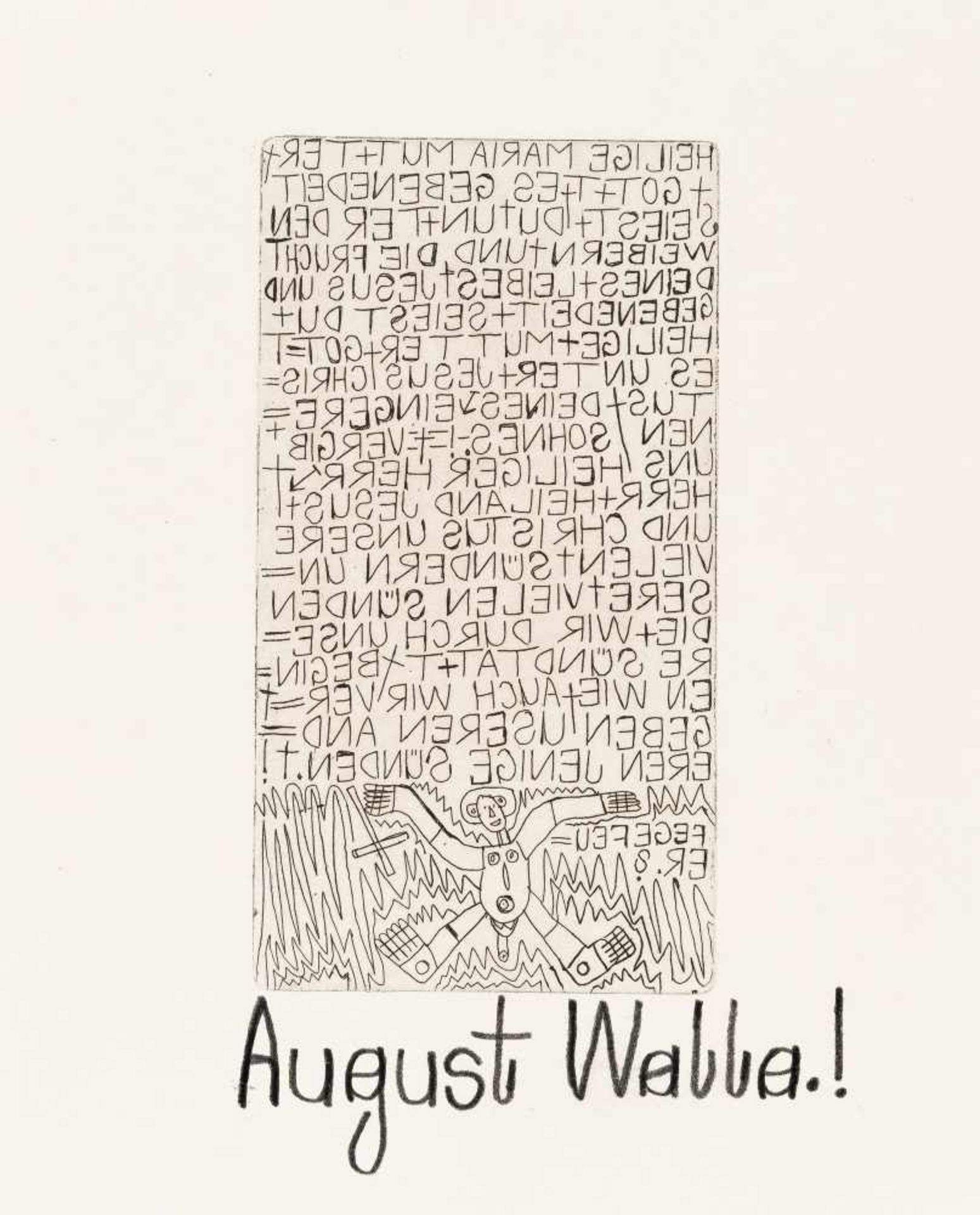 August WallaOhne TitelRadierung auf Velin. Ca. 14 x 7,5 cm (Blattgröße ca. 21 x 17 cm). Auf