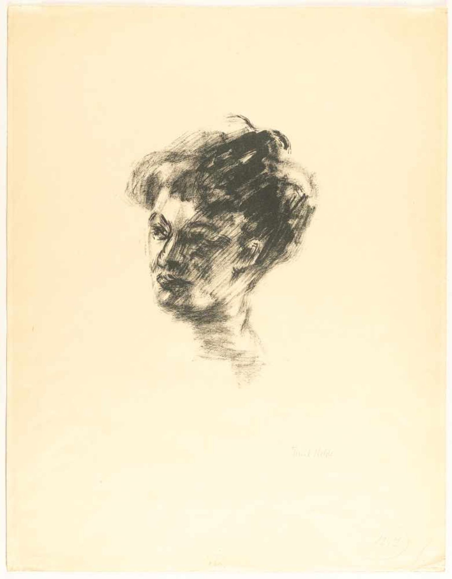 Emil NoldeLis (Lis Vilstrup)Lithographie auf Velin. (1907). Ca. 26,5 x 20 cm (Blattgröße ca - Bild 2 aus 3