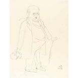 George Grosz„Ein Wähler, Spiessertyp“Bleistift auf chamoisfarbenem Velin. (1929). Ca. 60 x