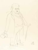 George Grosz„Ein Wähler, Spiessertyp“Bleistift auf chamoisfarbenem Velin. (1929). Ca. 60 x