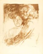 Emil NoldeJunge Mädchen (Ada Nolde und Lis Vilstrup)Lithographie auf chamoisfarbenem Velin.