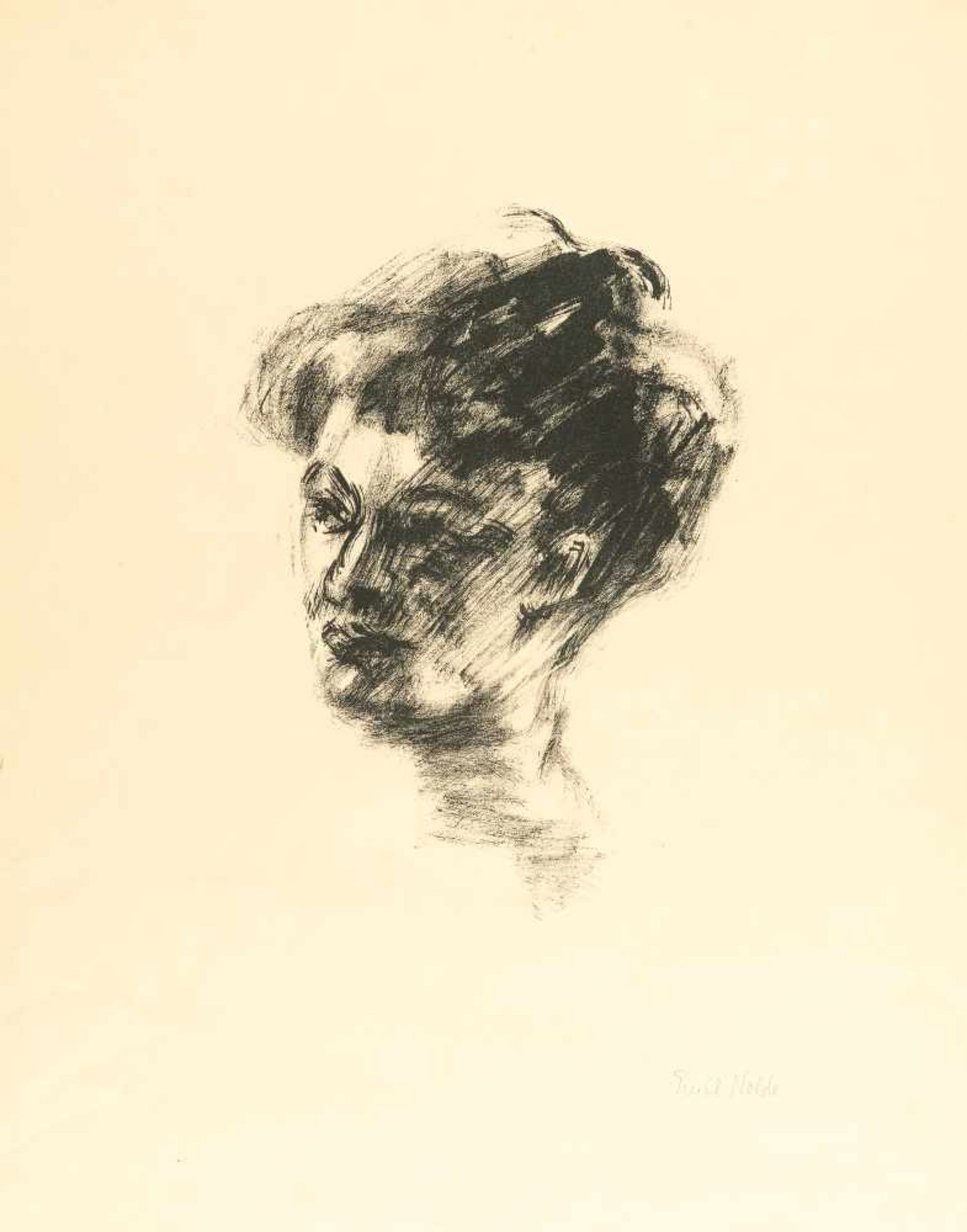 Emil NoldeLis (Lis Vilstrup)Lithographie auf Velin. (1907). Ca. 26,5 x 20 cm (Blattgröße ca