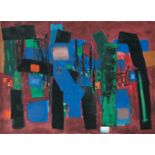 Fritz Winter„Kommendes Blau und Rot“Öl auf Leinwand. (19)59. Ca. 97,5 x 130,5 cm. Signiert