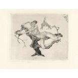 Paul Klee„Jungfrau im Baum“ (Jungfrau träumend)Radierung auf festem, chamoisfarbenem Velin.