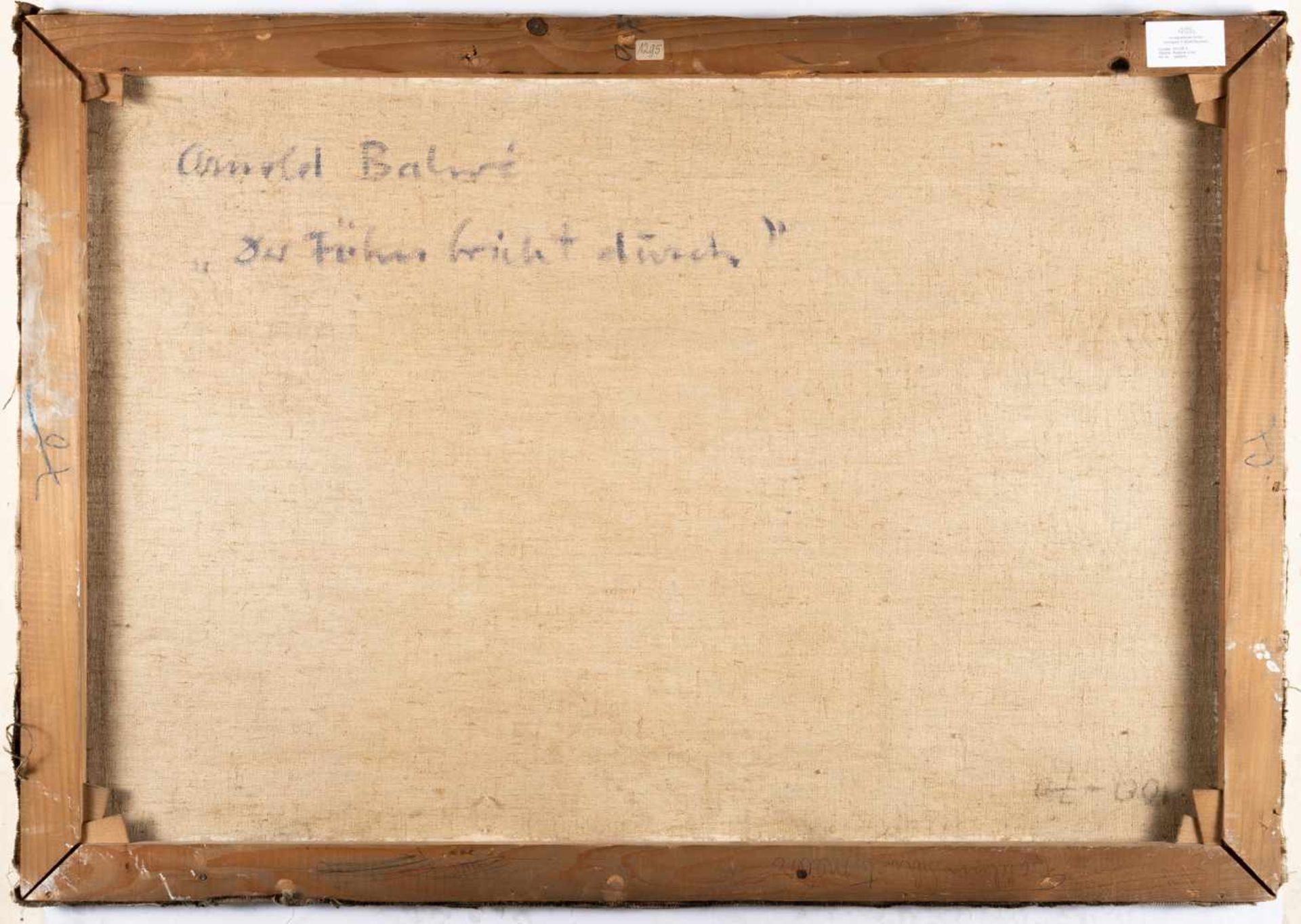 Arnold Balwé„Der Föhn bricht durch“Öl auf Leinwand. Ca. 70 x 100,5 cm. (Um 1945). Signiert - Bild 3 aus 3
