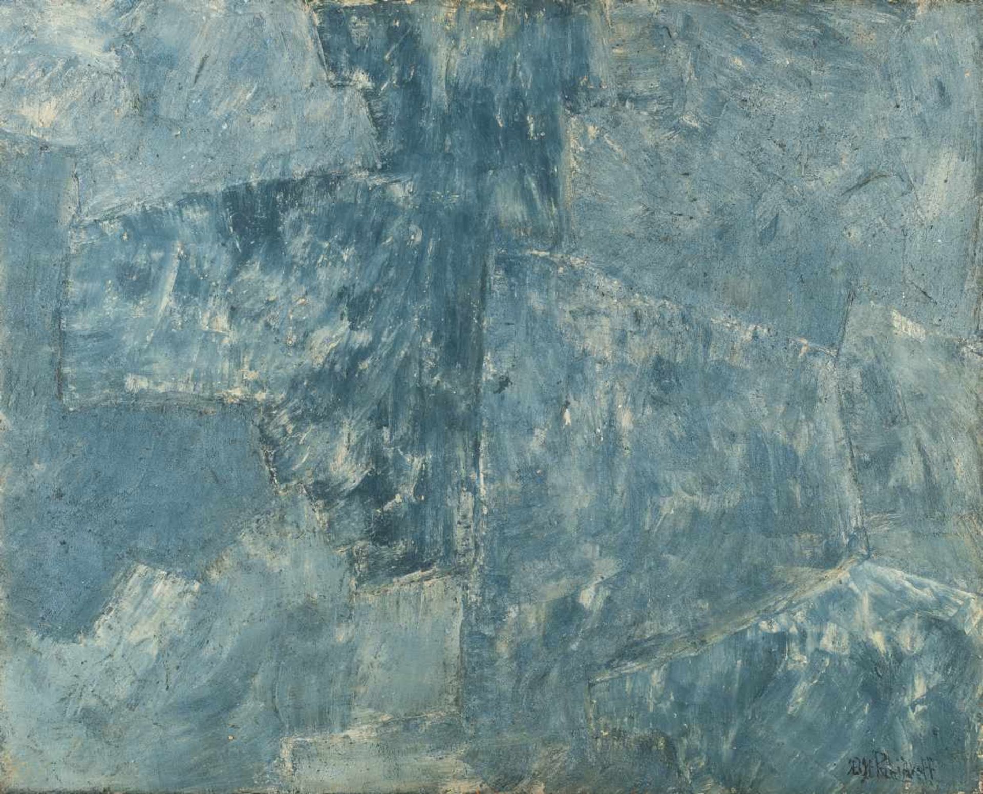 Serge PoliakoffBleu vertÖl auf Leinwand. (1962). Ca. 81 x 100 cm. Signiert unten rechts.<br