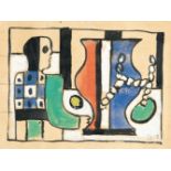 Fernand LégerComposition: l'homme au vaseGouache, Tusche und Bleistift auf chamoisfarbenem,