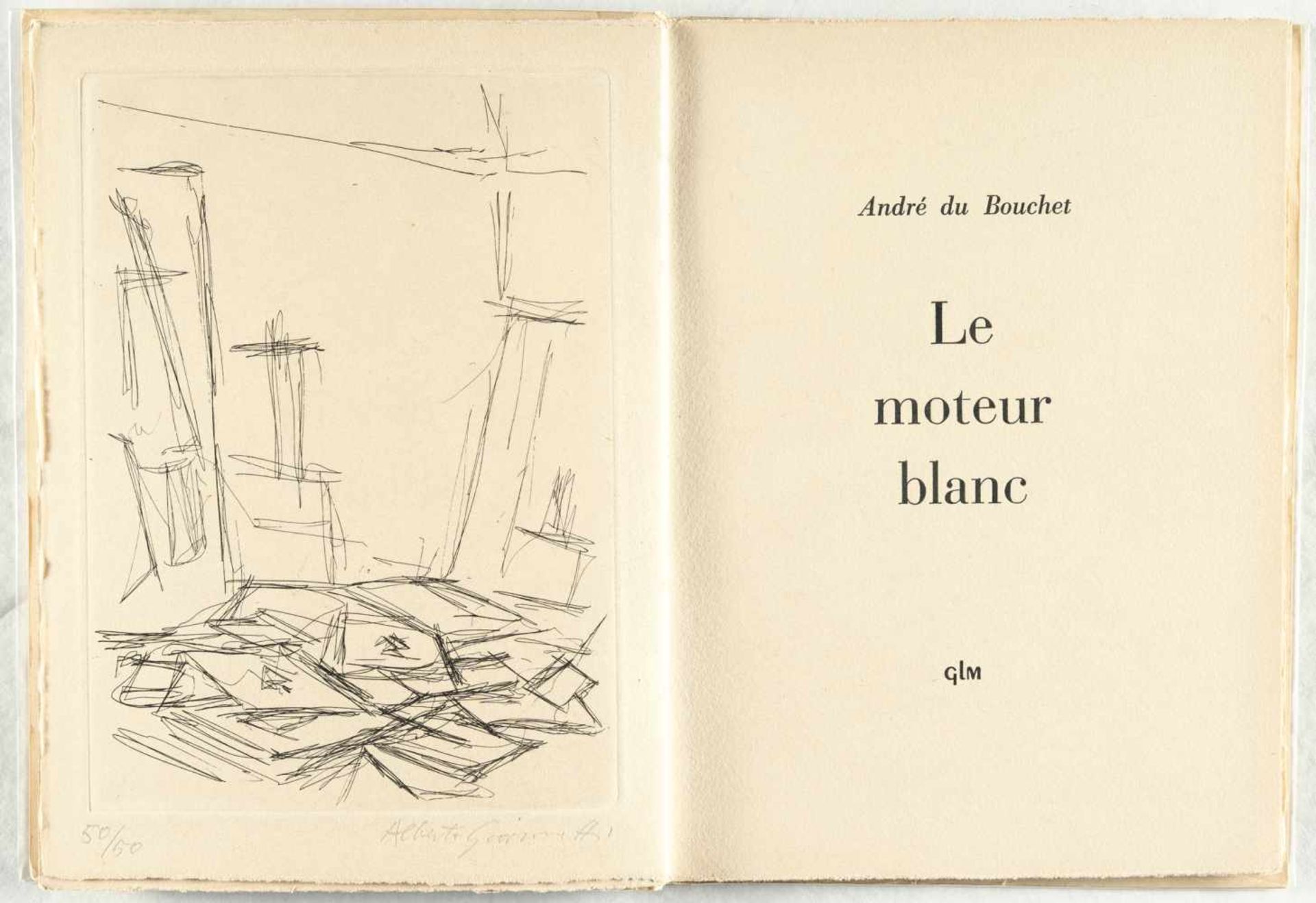 Mappenwerke Und Illustrierte BücherAndré du Bouchet – Le moteur blancMit 1 Radierung von Al - Bild 3 aus 3