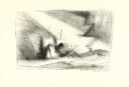 Lyonel FeiningerVor der Küste, Stein 3Lithographie auf Velin. (1951). Ca. 23,5 x 37 cm (Bla