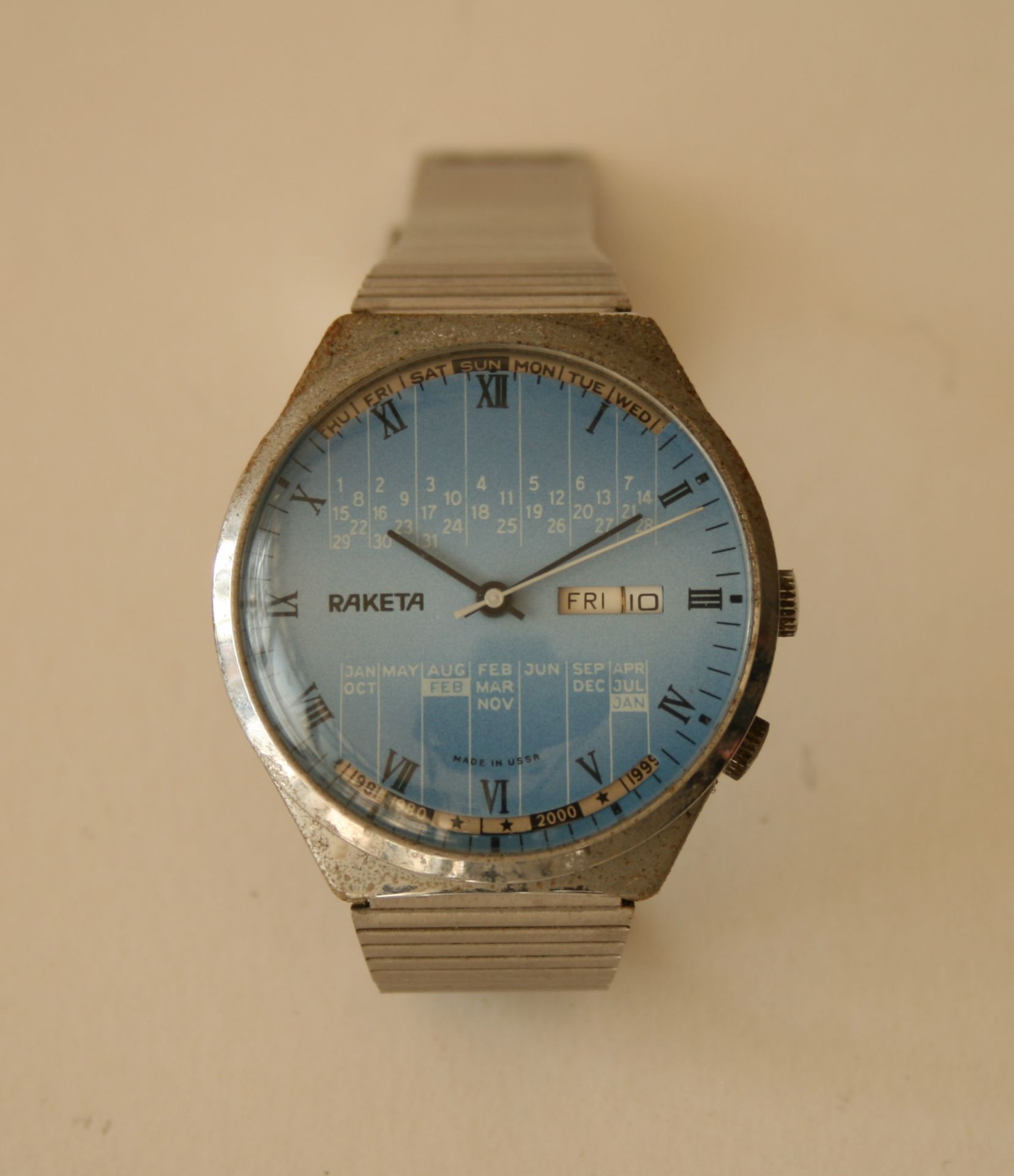 Montre RAKETA, Made in USSR, Calendrier Perpétuel de 1980 à 2000, jour/mois/année, [...]