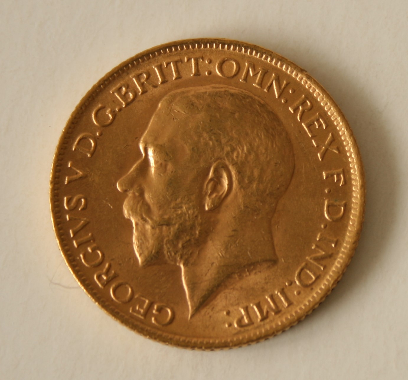 Piece Or GEORGIVS V, UK, 1914 - Poids : 8 g - GEORGIVS V, UK, 1914, gold coin - [...]