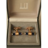 Boutons de manchettes DUNHILL plaqué or et lapis lazuli, boîte d'origine - DUNHILL [...]