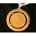 Pendentif en or 750 constitué d'une pièce de 20 francs "Empereur Napoléon III" de [...]