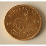 Pièce en or KRUGERRAND 1 Oz, 1984 - Poids : 33,99 g - - KRUGERRAND 1 Oz Gold Coin, [...]