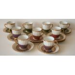 Ensemble de 13 tasses à Moka des années 30, porcelaine BP & WÜRTTENBERG, 4 [...]