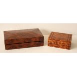 Ensemble de 2 boîtes en bois exotique dont une à mécanisme d'ouverture secret - [...]