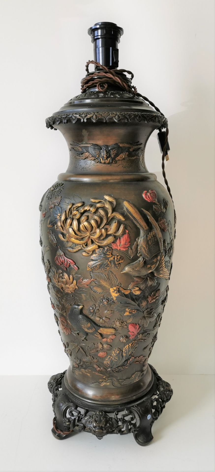 Vase en bronze partiellement laqué et doré, Japon, époque Meiji (1868-1912), [...]