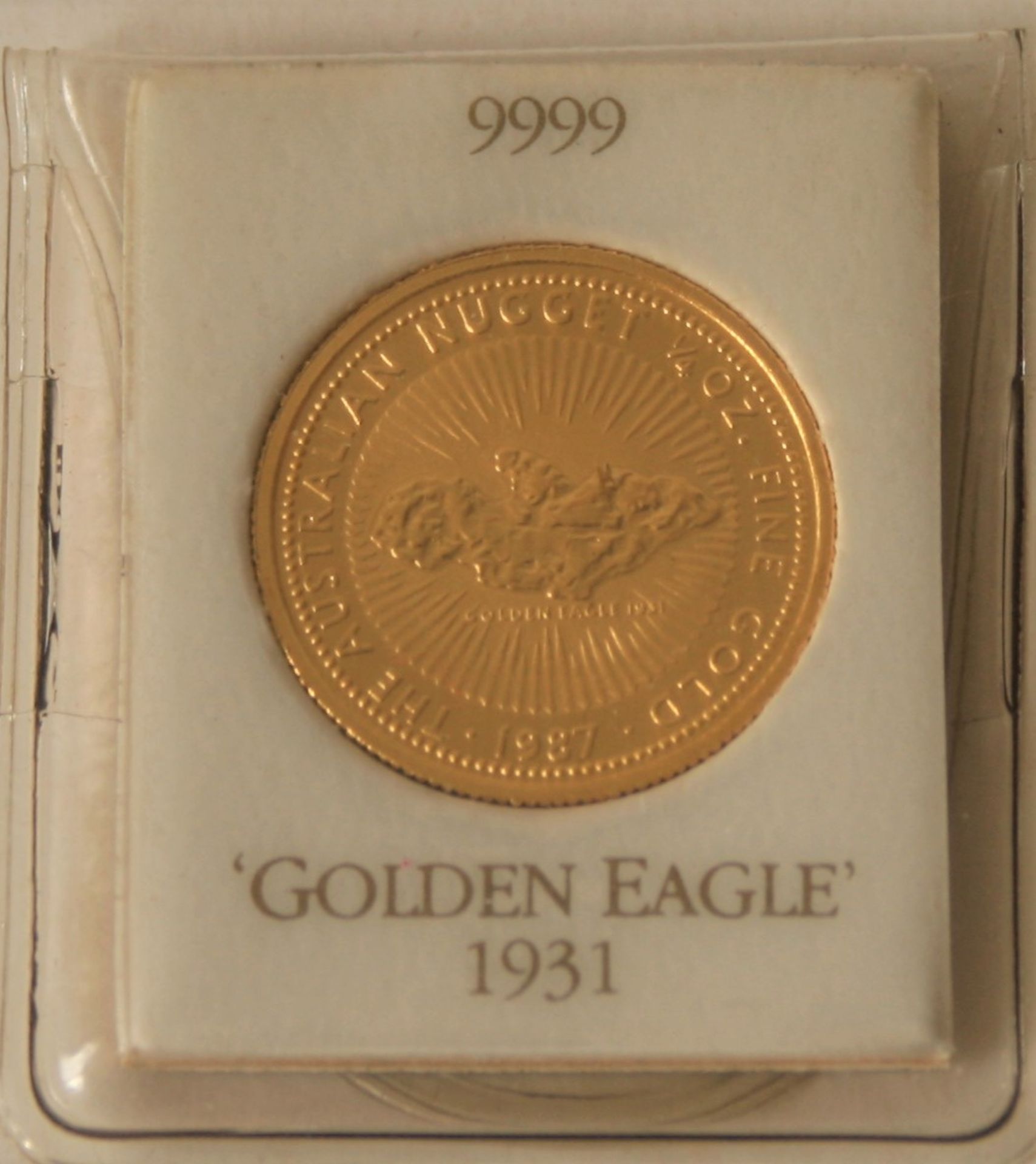 Pièce en or 999 Élisabeth II Australia Gold Nugget 1/4 Oz 25$, 1987 - Poids : 7,78 [...]