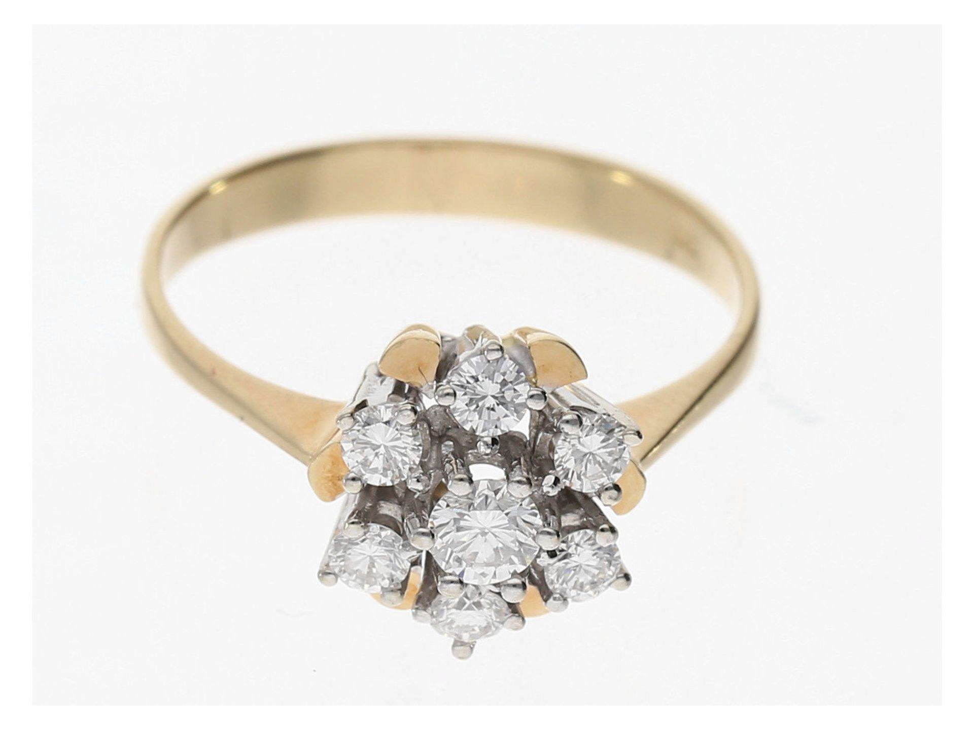 Ring: klassischer vintage Brillant-Blütenring<