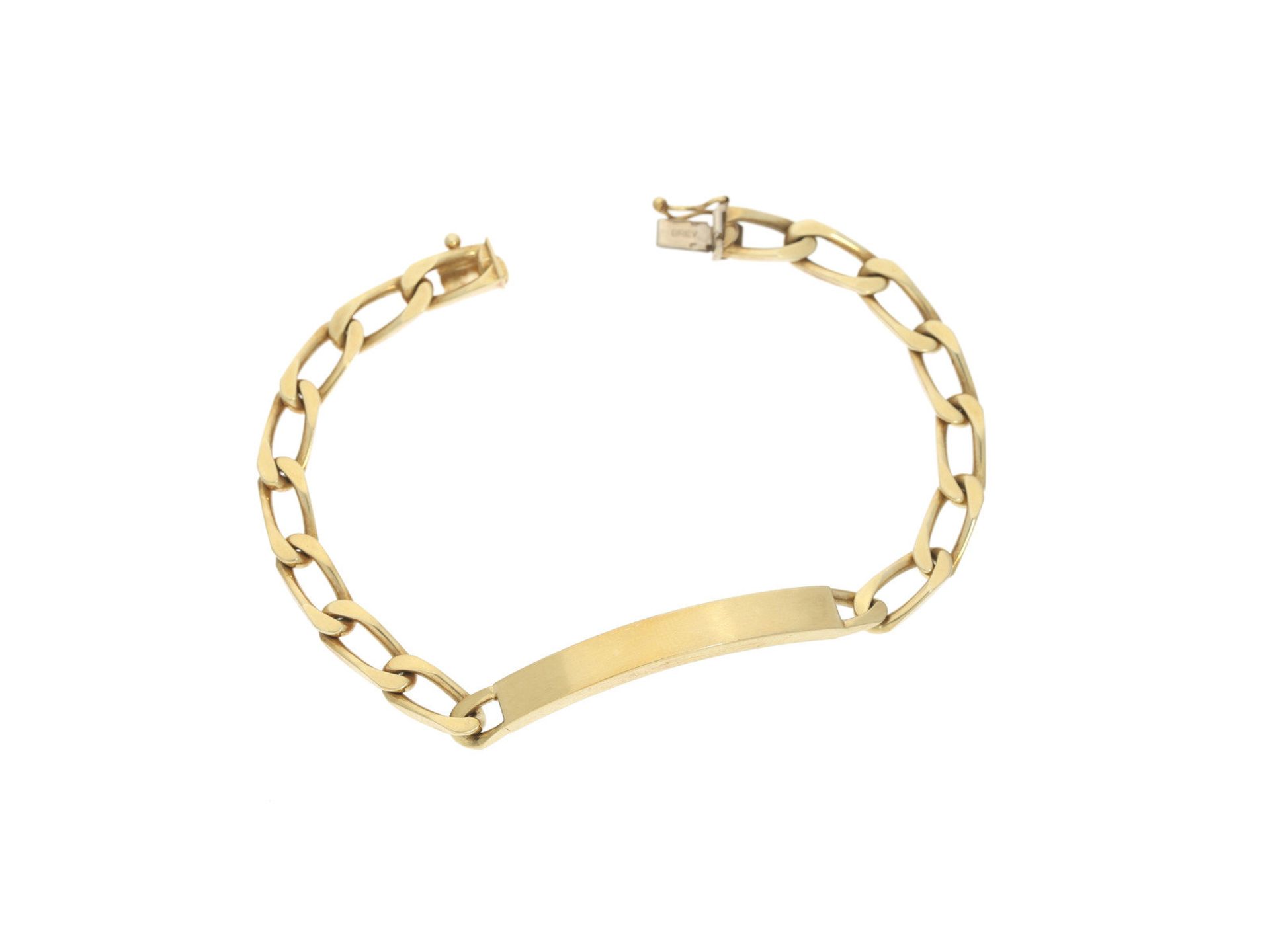 Armband: ungetragenes vintage Goldschmiedearmband mit Gravurplatte