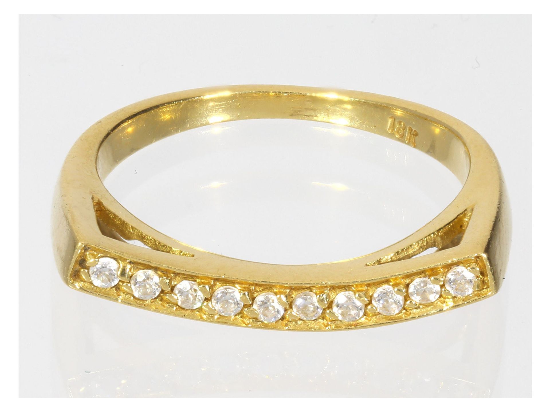 Ring: außergewöhnlicher Brillant-Goldschmiedering, 18K<b