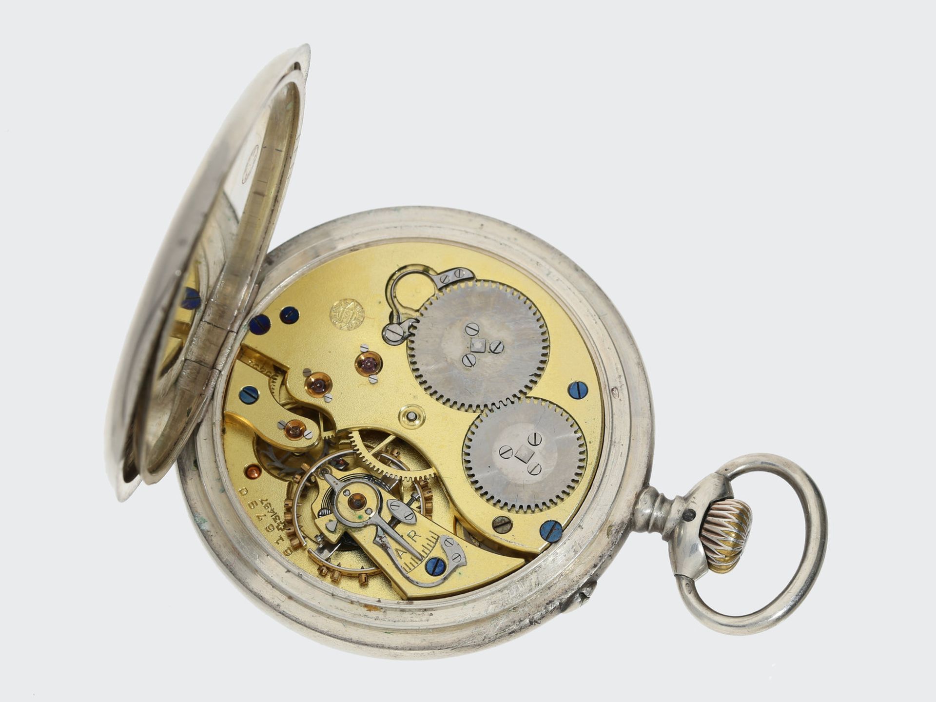 Taschenuhr: große IWC Taschenuhr mit Silbergehäuse, Schaffhausen ca. 1914<b - Image 2 of 3