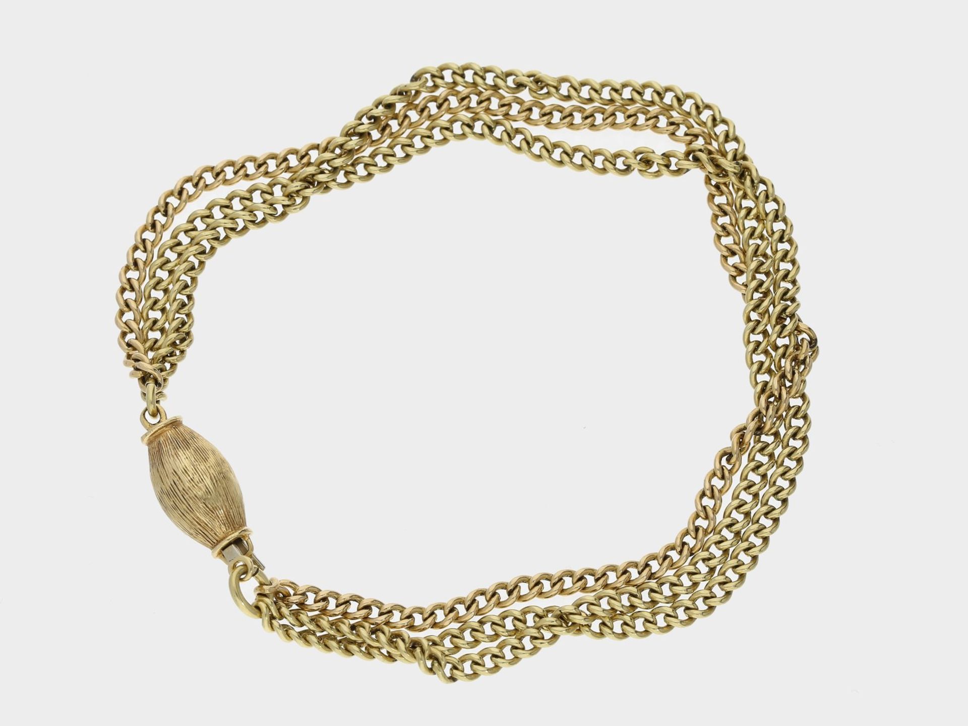 Armband: 3-reihiges gelbgoldenes Panzerarmband, 14K Gold