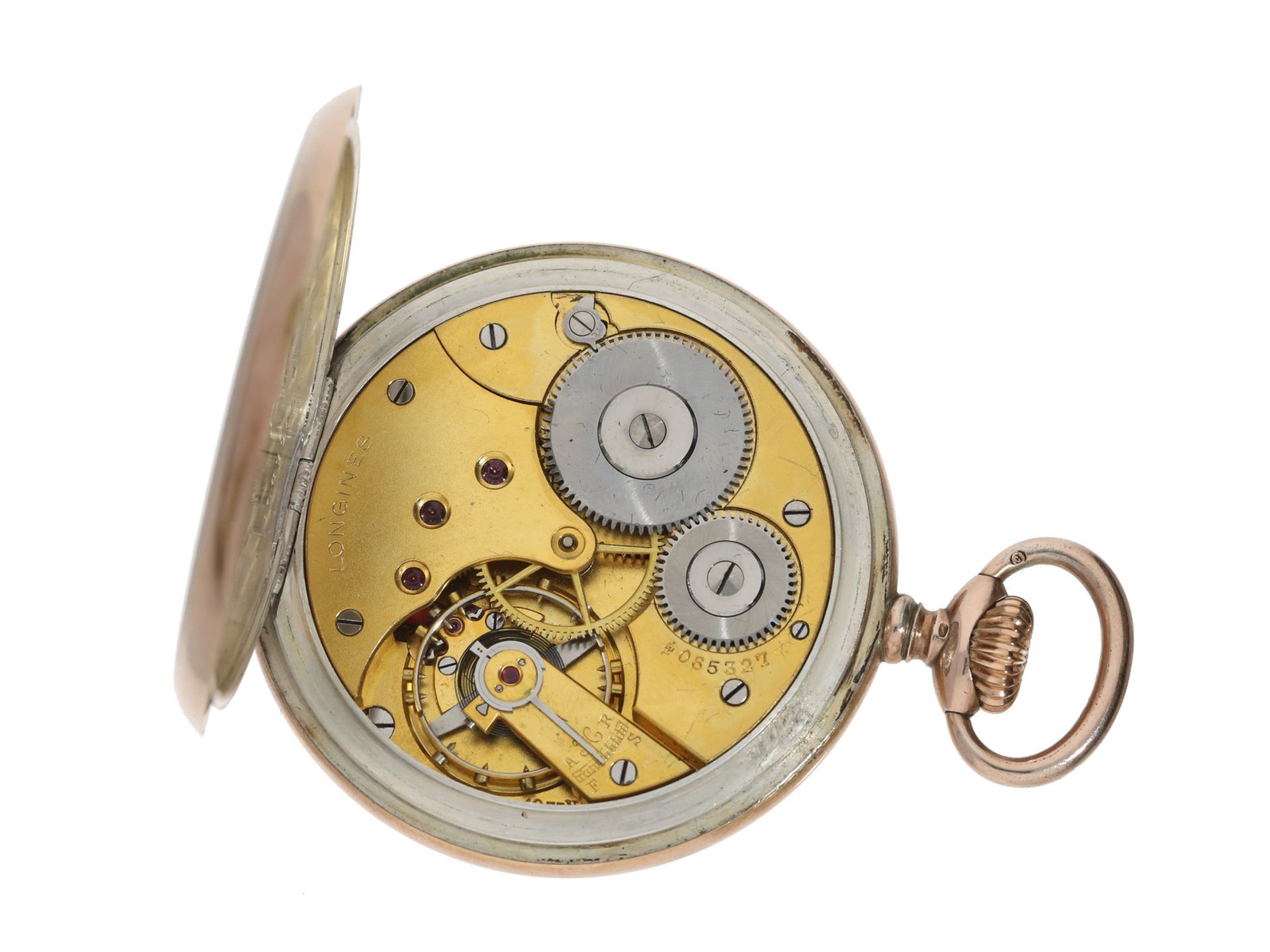 Taschenuhr: hervorragend erhaltene Longines Taschenuhr, um 1920 - Bild 2 aus 4