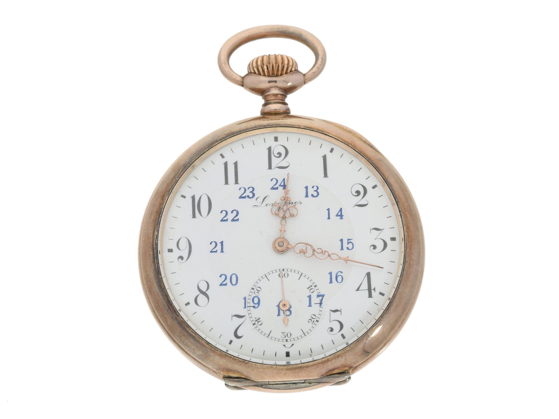 Taschenuhr: hervorragend erhaltene Longines Taschenuhr, um 1920