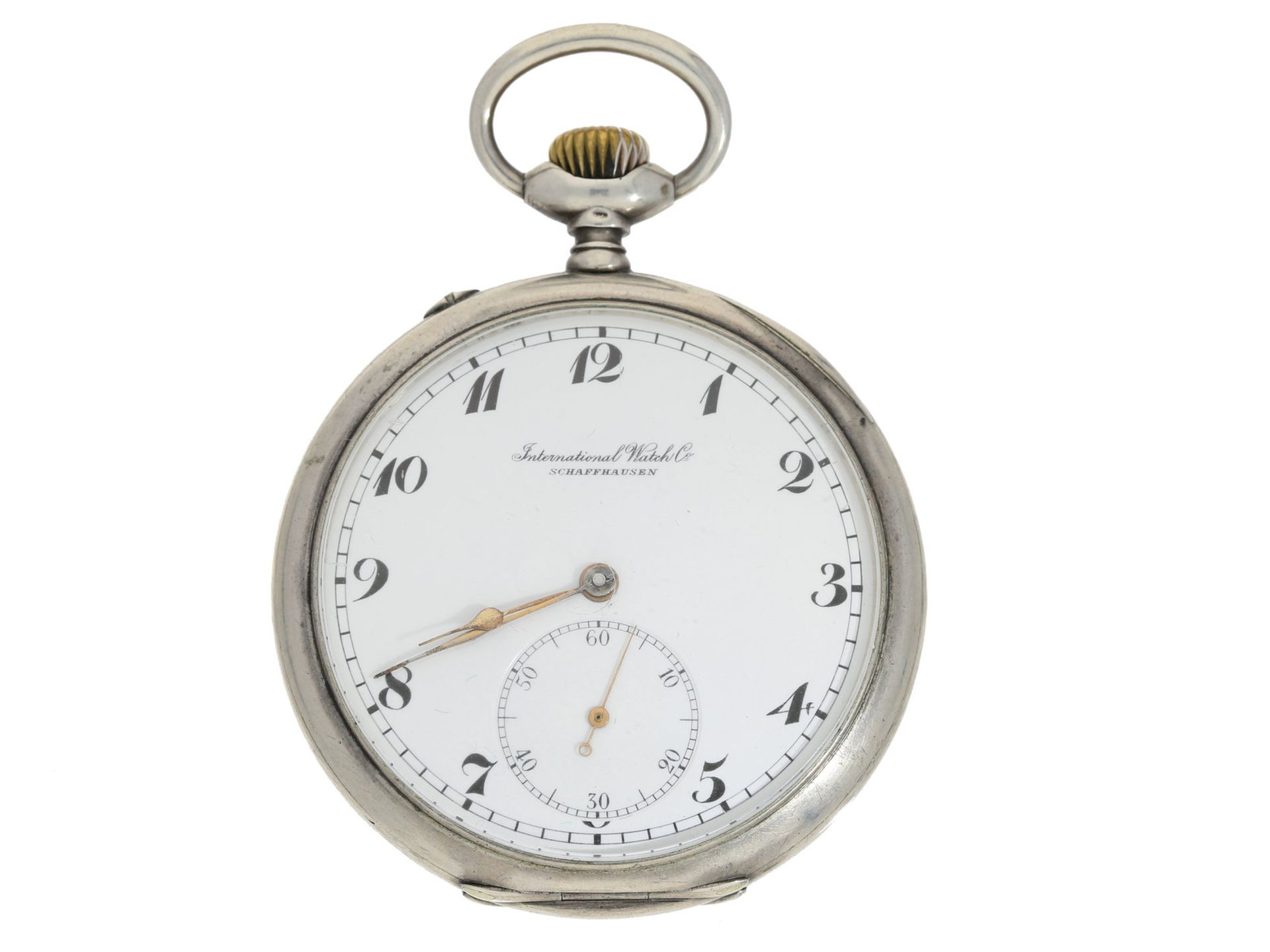 Taschenuhr: große IWC Taschenuhr mit Silbergehäuse, Schaffhausen ca. 1914<b