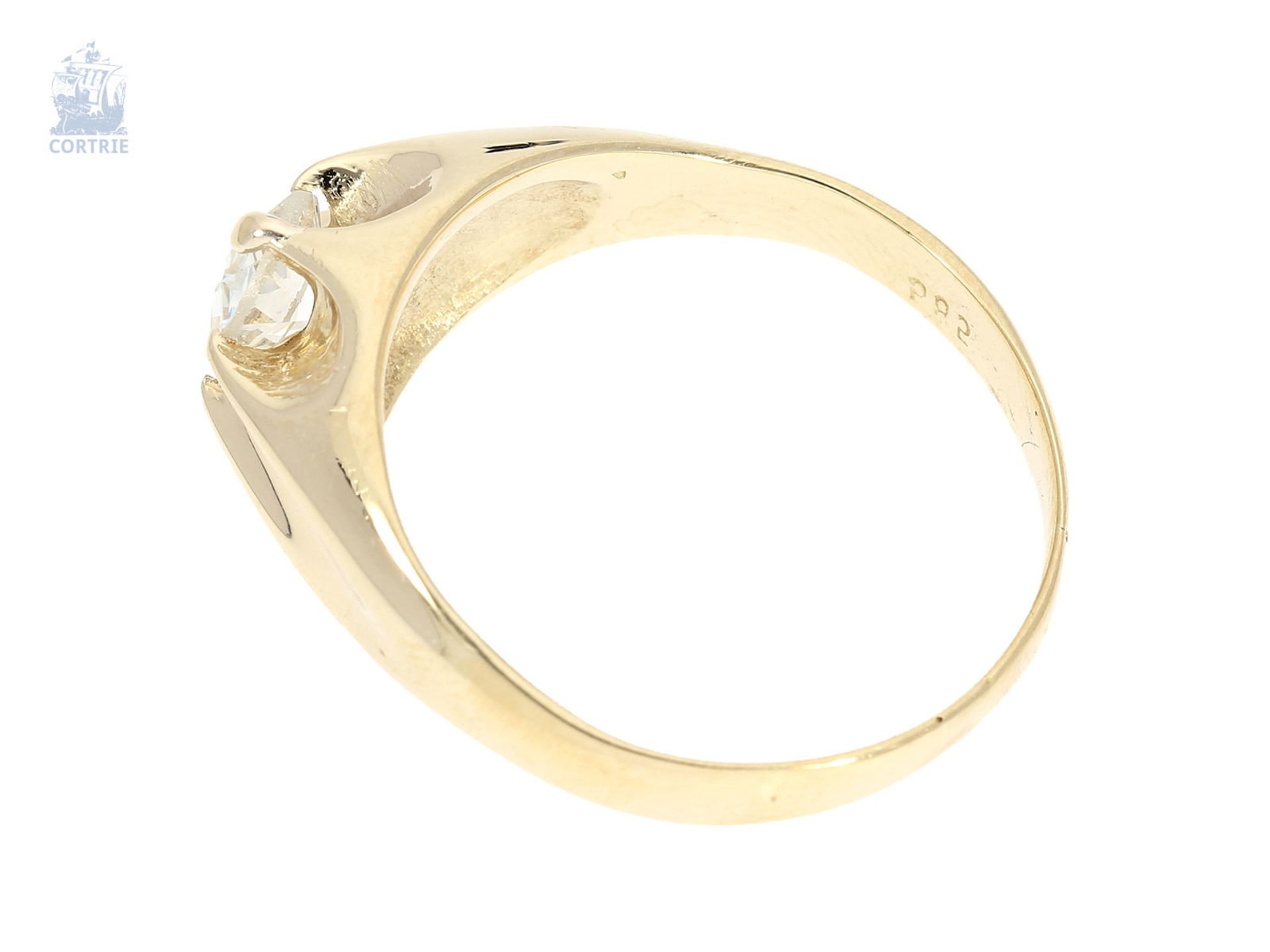 Ring: antiker Diamant-/Solitärring, vermutlich um 1910< - Image 2 of 2