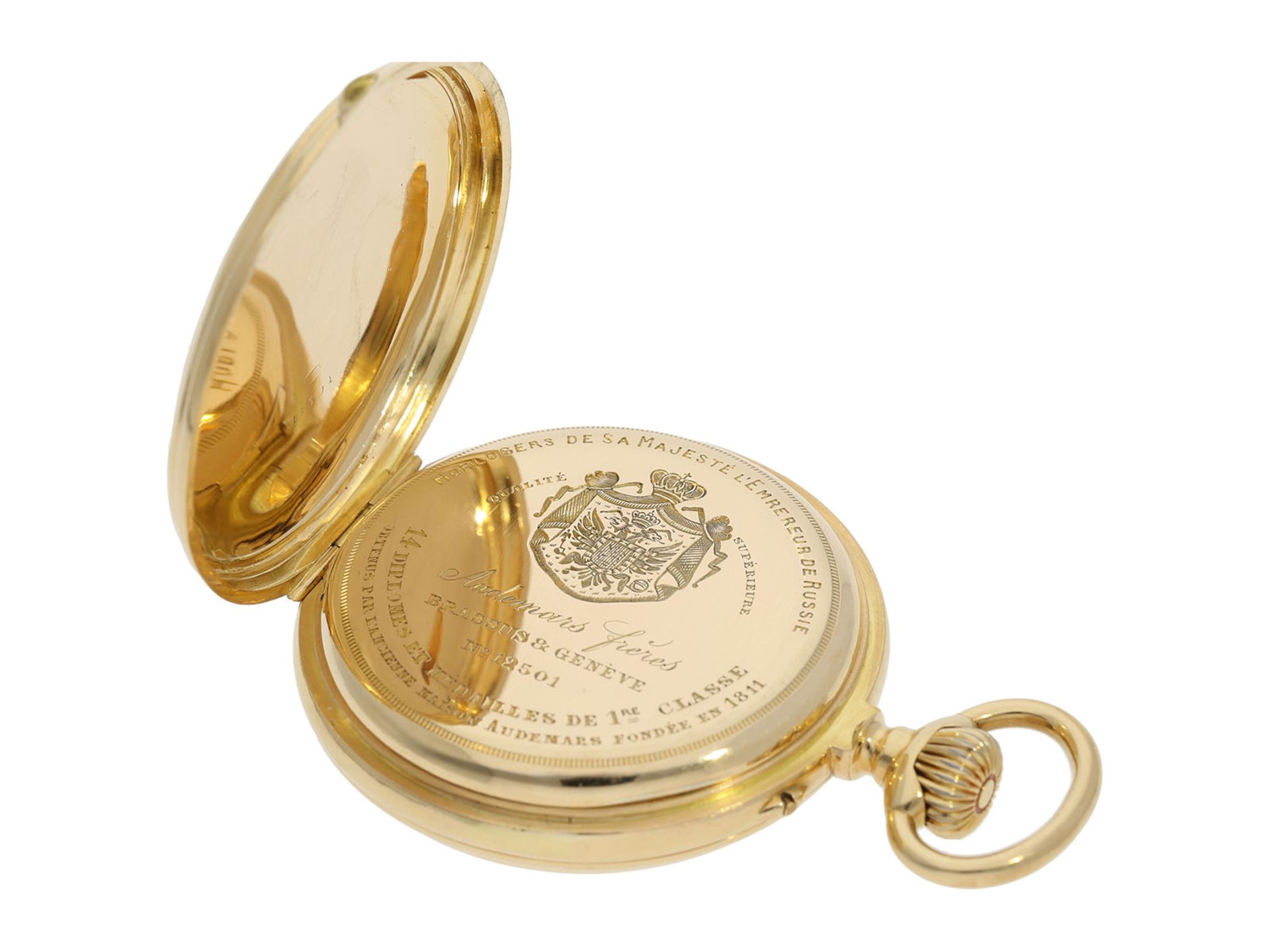 Pocket watch: exquisite pocket watch chronometer No. 12501, manufactured by Audemars for the Russian - Bild 5 aus 6