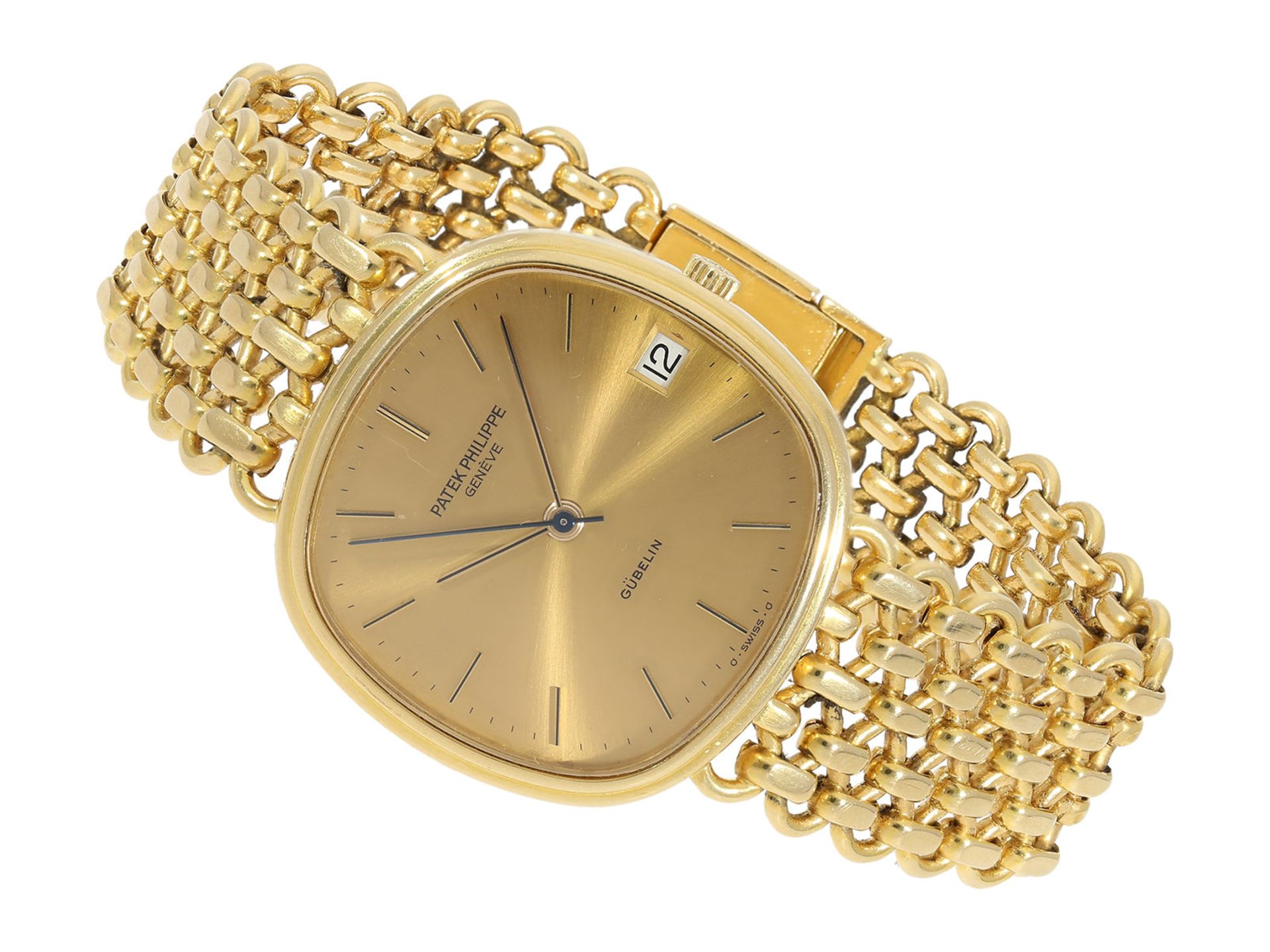 Wristwatch: luxury automatic Patek Philippe man's watch, Ellipse Jumbo "Carré Galbé", Ref. 3734,
