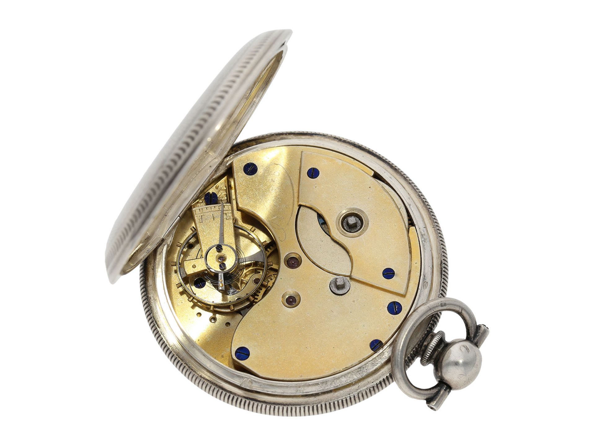 Pocket watch: large man's pocket watch with center seconds and mock pendulum, Switzerland for the - Bild 2 aus 7