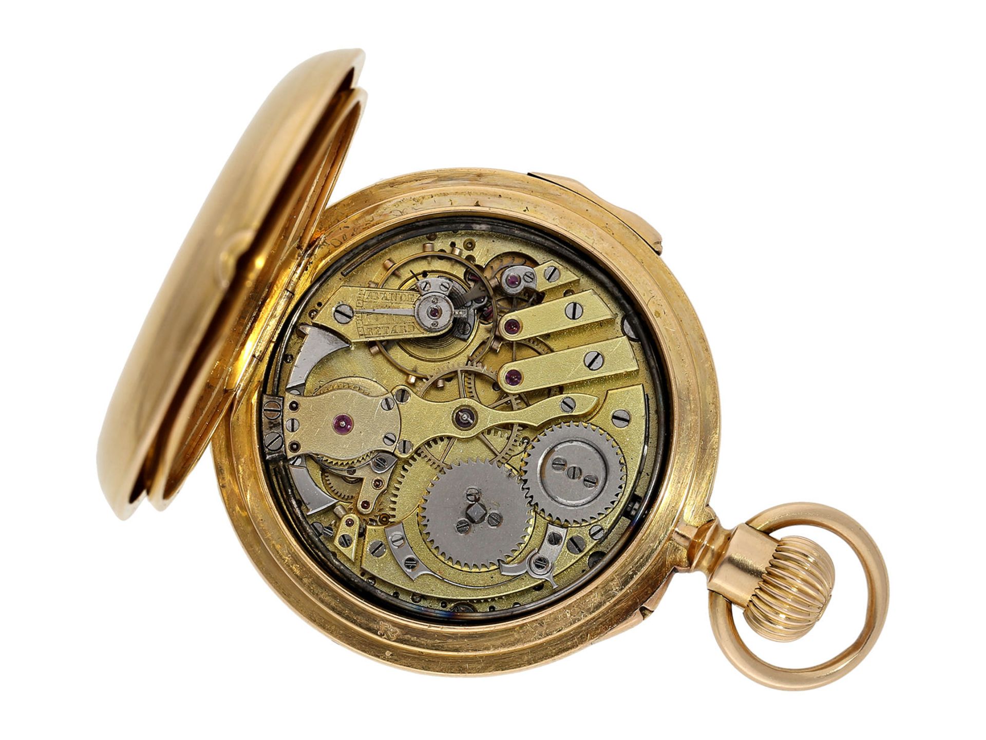 Pocket watch: rare fine lady's half hunting case repeater, Louis Audemars No. 11612, ca. 1880Ca. - Bild 3 aus 8