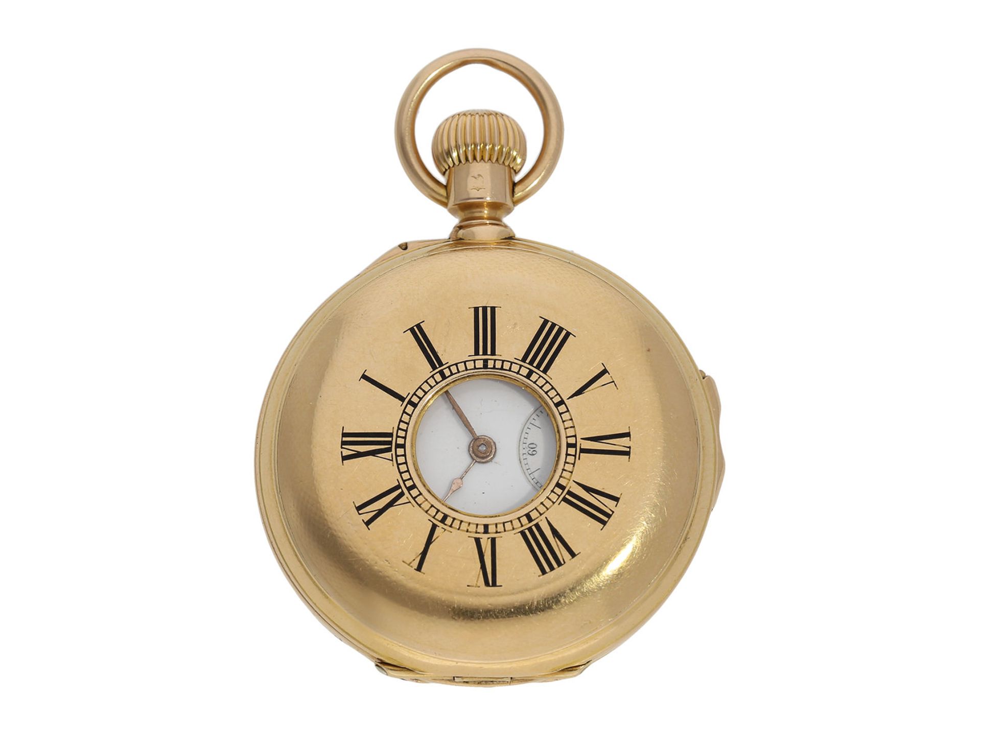 Pocket watch: rare fine lady's half hunting case repeater, Louis Audemars No. 11612, ca. 1880Ca.