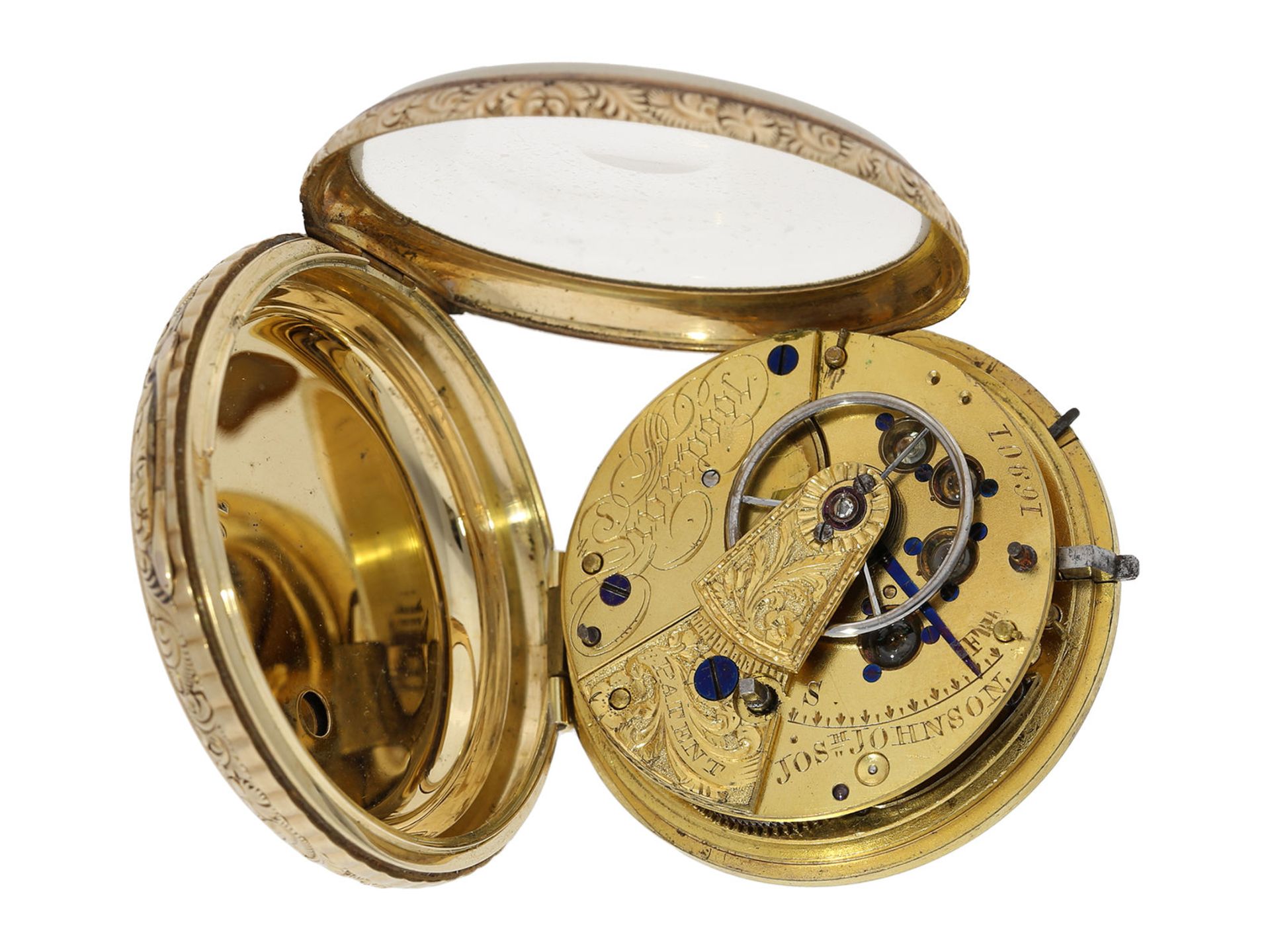 Pocket watch: Liverpool splendour pocket watch around 1830, with stop-seconds and "Liverpool - Bild 2 aus 8