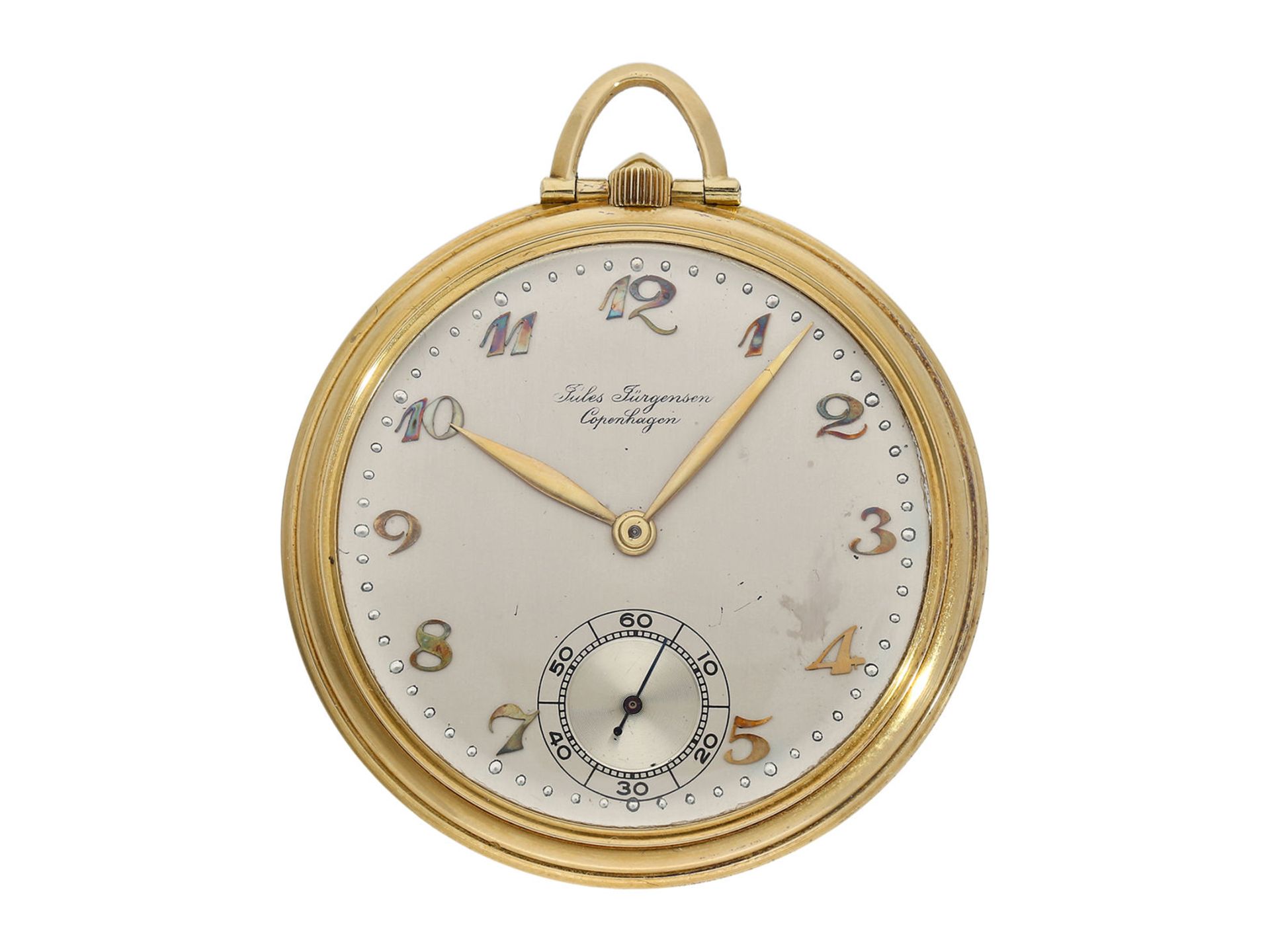 Pocket watch: rare, very fine Art Deco dress watch with Breguet dial, Jules Jürgensen Copenhagen No.