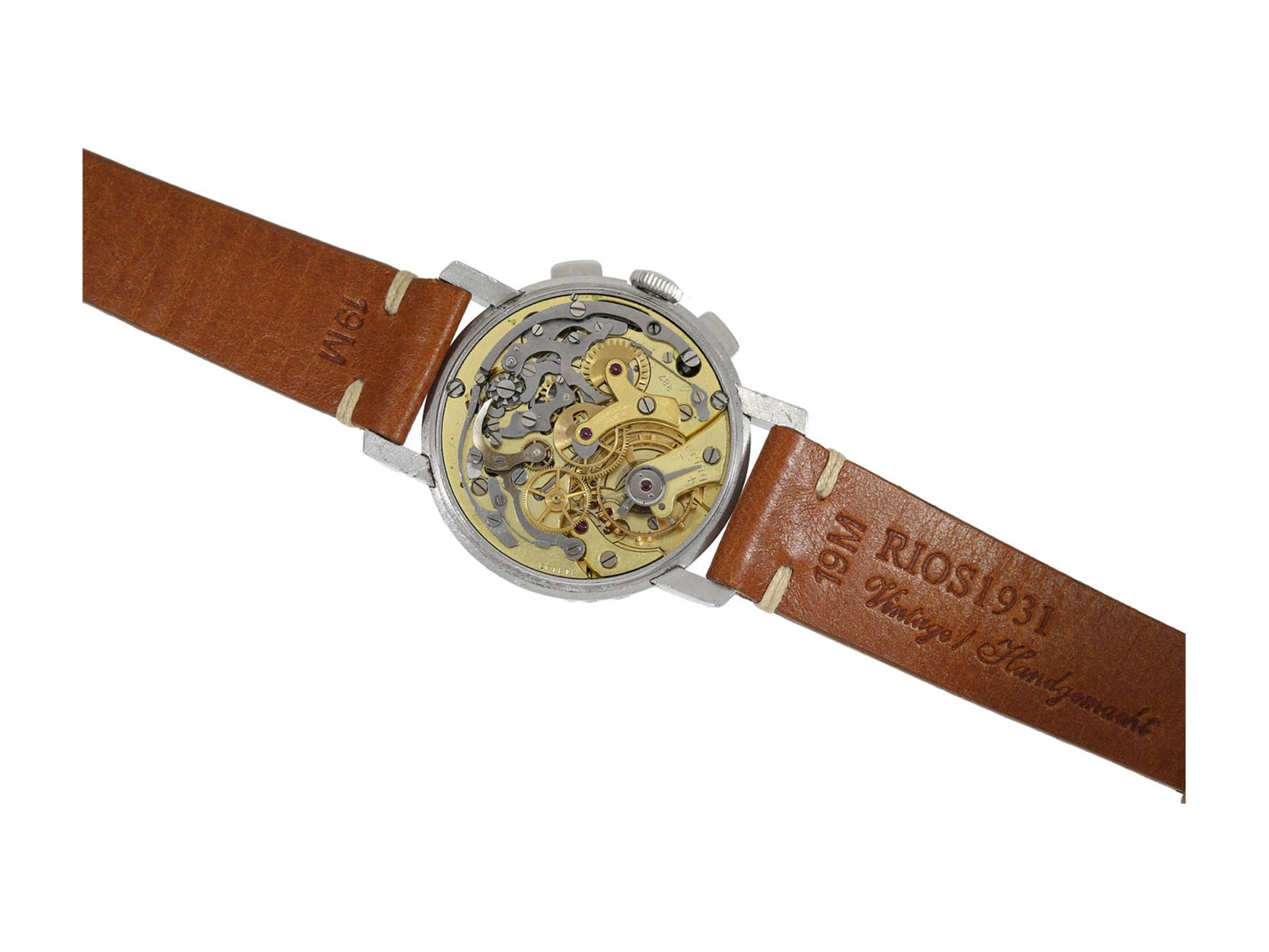 Wristwatch: large astronomical vintage chronograph, Universal Genève "Tri-Compax" Jumbo, movement - Bild 2 aus 4