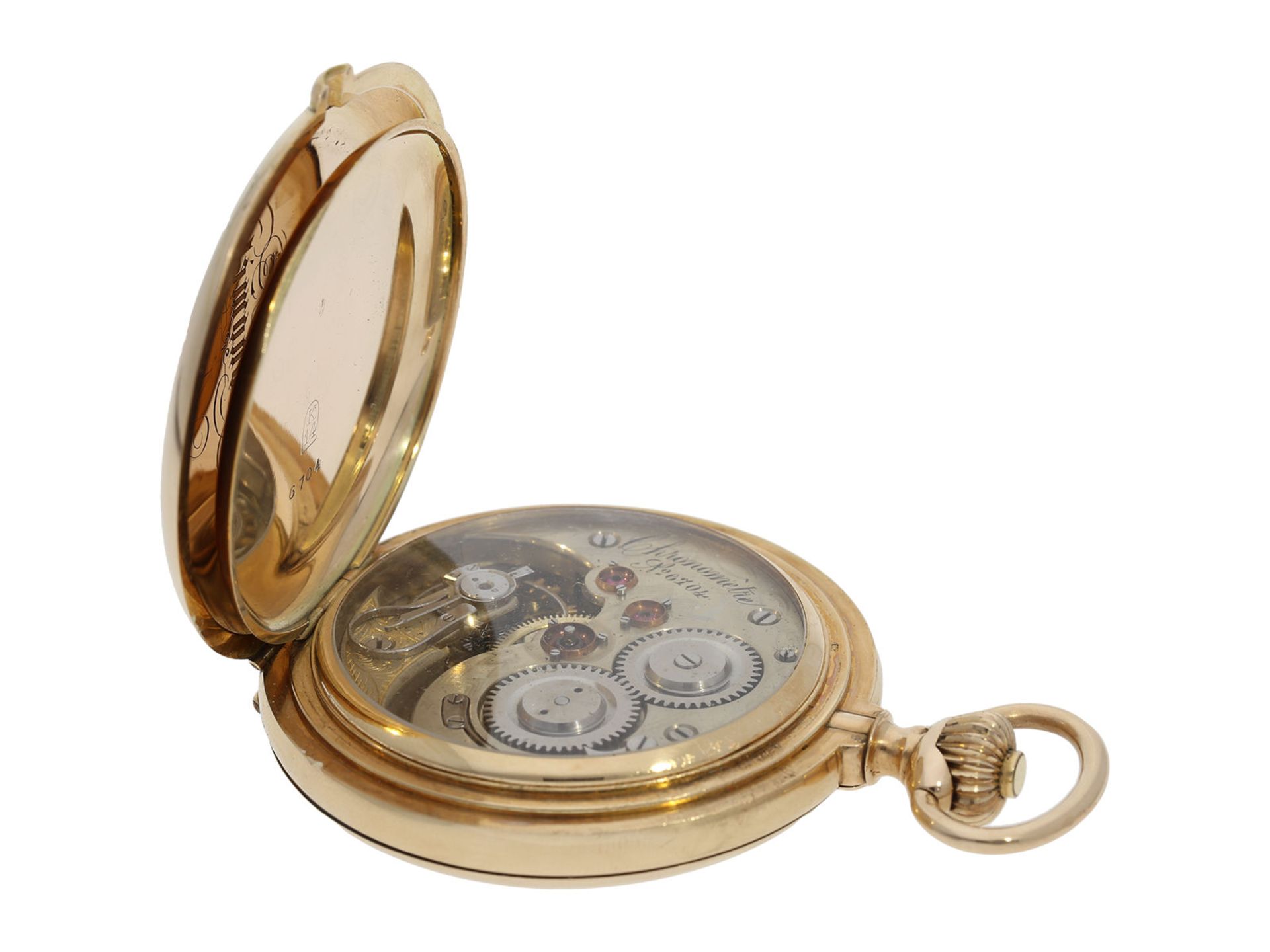 Pocket watch: extremely heavy Swiss pocket watch chronometer with pivoted detent chronometer - Bild 3 aus 7