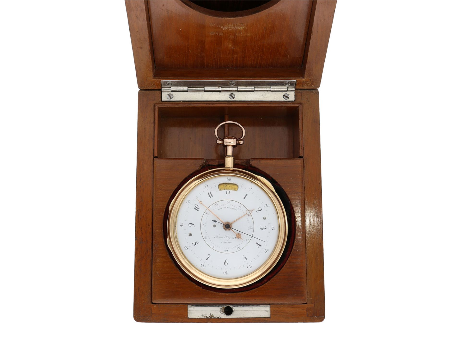 Pocket watch: important, early Geneva precision pocket watch/ deck watch with jumping centre - Bild 3 aus 15