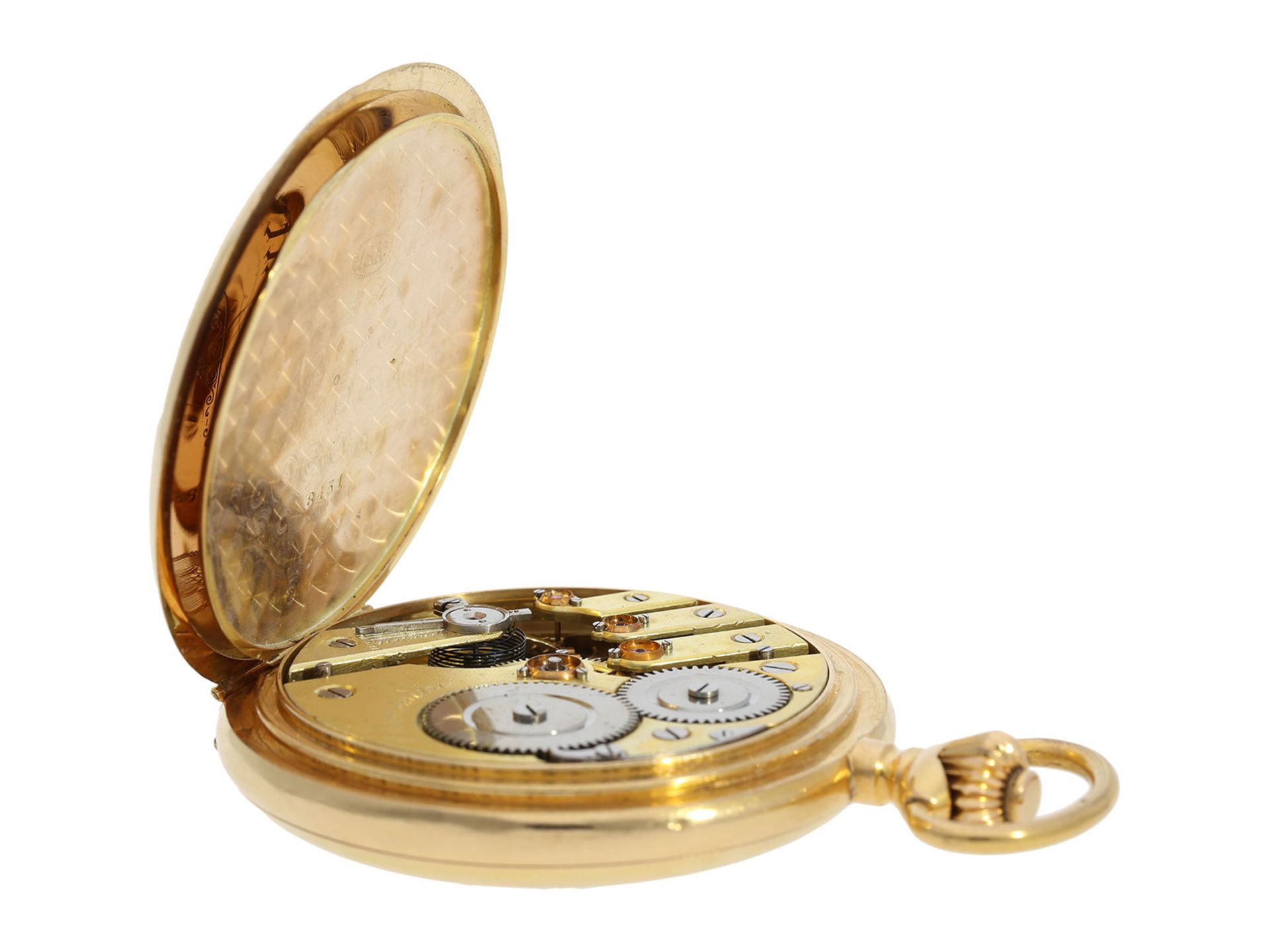 Pocket watch: heavy and high-quality 18K gold Swiss pivoted detent chronometer, ca. 1890 - Bild 3 aus 8