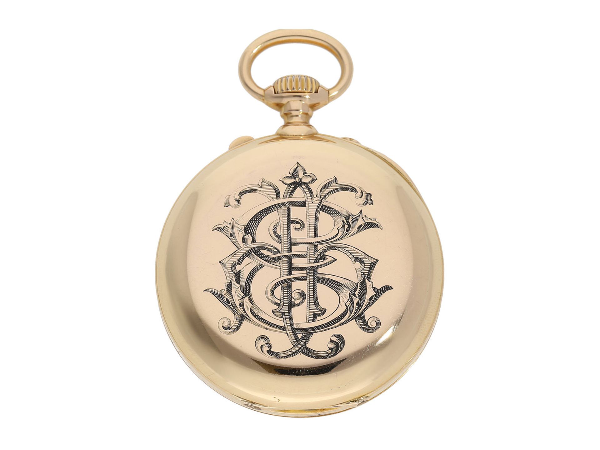 Pocket watch: exquisite, very fine French pocket chronometer of special quality, with chronograph, - Bild 4 aus 4